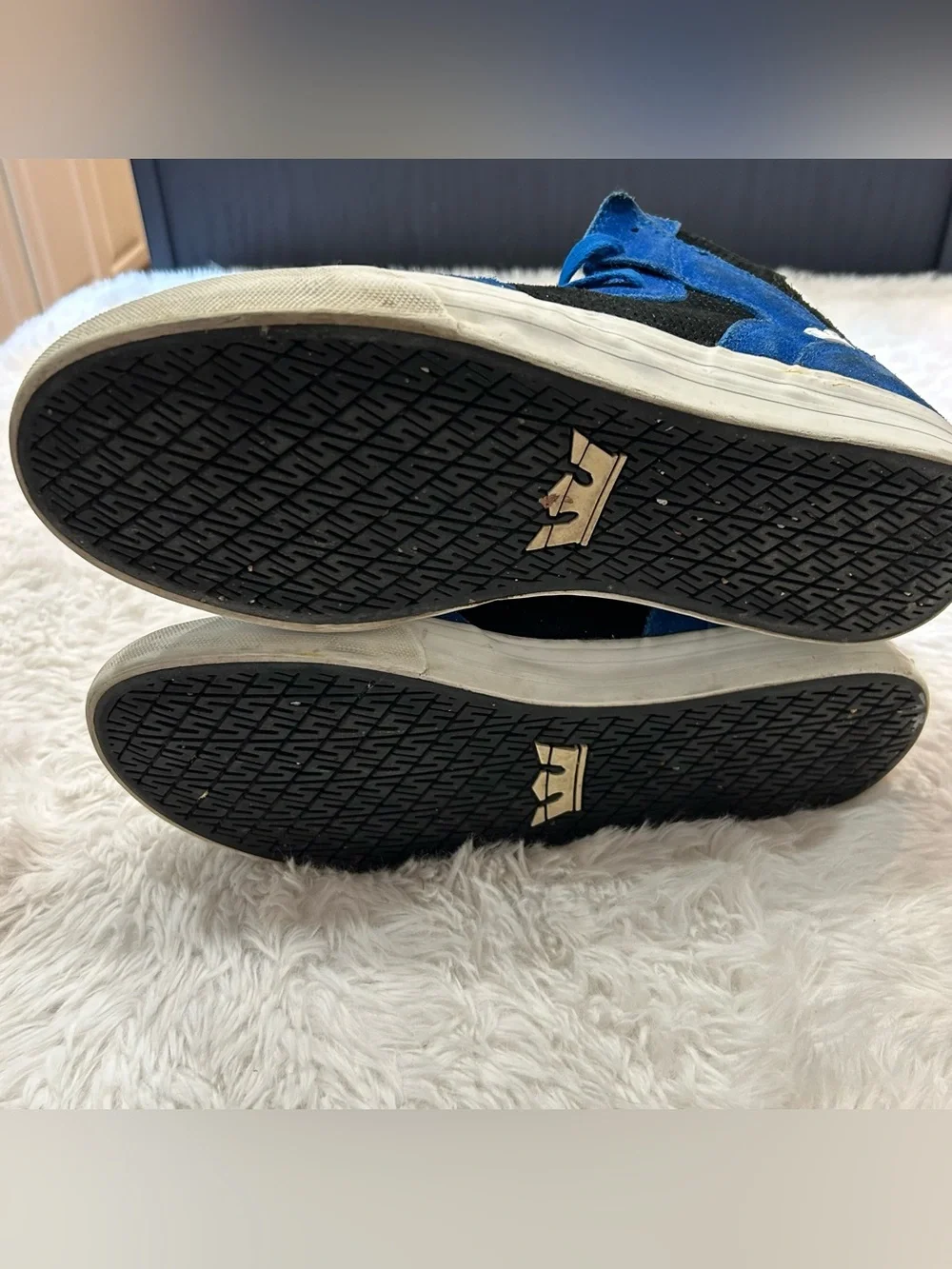 Supra Vaider High Top Skate Shoes Sneakers Men's Size 11 US / 45 EU Blue Black
